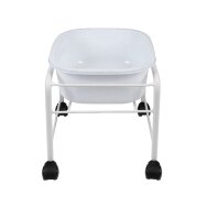 Pediküürivann ratastega, sirge, valge