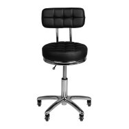 Kosmetoloģijas taburete STOOL BEAUTY BACKREST AM-877 BLACK