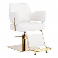 Frizieru krēsls GABBIANO PROFESSIONAL HAIRDRESSING CHAIR LINZ GOLD WHITE