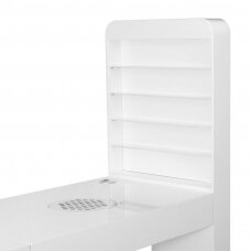 Manikiūro stalas su dulkių surinkėju COSMETIC DESK RIGHT SHELF WHITE