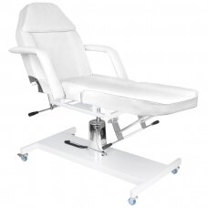 Kosmētikas krēsls HYDRAULIC BASIC WHITE ON WHEELS