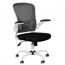 Biroja krēsls uz riteņiem OFFICE CHAIR ERGONOMIC WHITE/BLACK