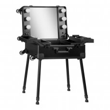 Grima spogulis - kosmētikas koferis Portable Black