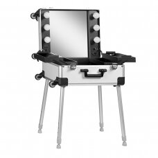 Make-up mirror - cosmetic suitcase PORTABLE SILVER