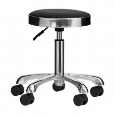 Meistro kėdutė ROMAN BLACK ROUND SILVER