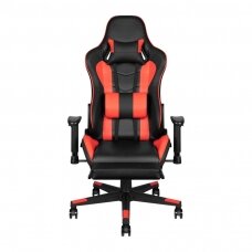 Spēļu krēsls ar kāju balstu GAMING CHAIR PREMIUM RED WITH FOOTREST