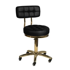 Beautician stool STOOL BEAUTY BACKREST AM-961 GOLD BLACK