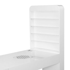 Manikürtisch mit Staubabsaugung COSMETIC DESK RIGHT SHELF WHITE