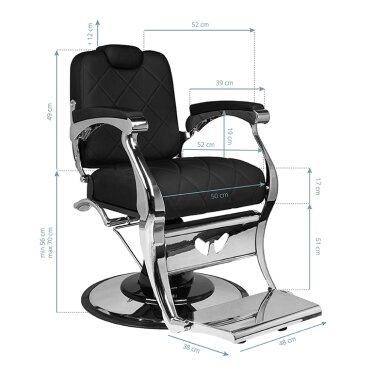 Fotel barberski Barber Chair Gabbiano Dario Black 6 Fotel barberski Barber Chair Gabbiano Dario Black 6