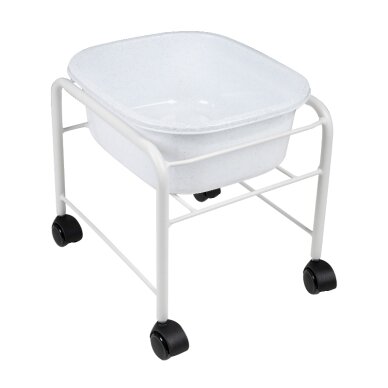 Pedicure tub with wheels Straight White Pedicure tub with wheels Straight White