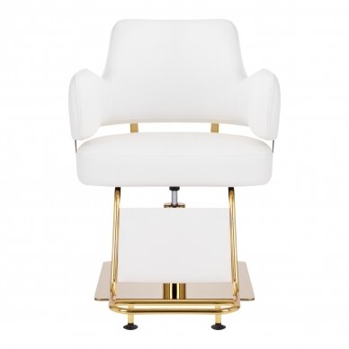 Frizieru krēsls GABBIANO PROFESSIONAL HAIRDRESSING CHAIR LINZ GOLD WHITE 2