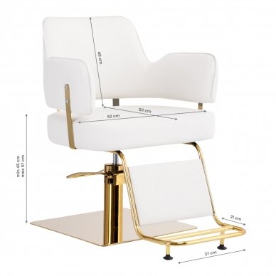 Frizieru krēsls GABBIANO PROFESSIONAL HAIRDRESSING CHAIR LINZ GOLD WHITE 6