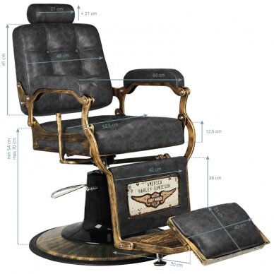 Парикмахерское кресло Barber Chair Gabbiano Boss Old Leather Black 6
