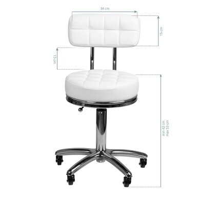 Beautician stool STOOL BEAUTY BACKREST AM-877 WHITE 4 Beautician stool STOOL BEAUTY BACKREST AM-877 WHITE 4