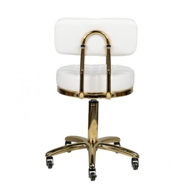 Meistara krēsls STOOL BEAUTY BACKREST AM-961 GOLD WHITE 3