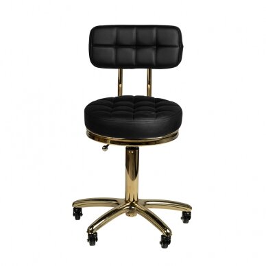 Meistara krēsls STOOL BEAUTY BACKREST AM-961 GOLD BLACK 1