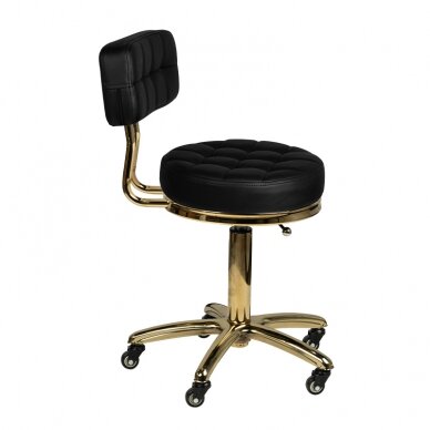 Meistara krēsls STOOL BEAUTY BACKREST AM-961 GOLD BLACK 2