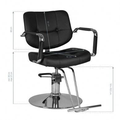 Frizieru krēsls GABBIANO HAIRDRESSING CHAIR VIGO CITRUS BLACK 3