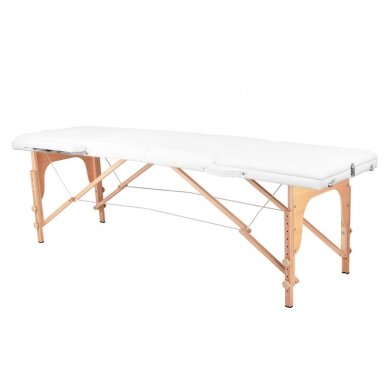 Sulankstomas masažo stalas WOOD COMFORT 3 WHITE