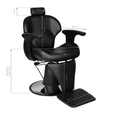 Krzesło barberski GABBIANO BARBER CHAIR IGOR BLACK 4 Krzesło barberski GABBIANO BARBER CHAIR IGOR BLACK 4