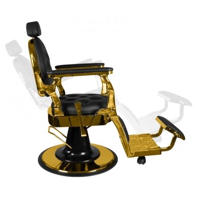 GABBIANO FOTEL BARBERSKI GIULIO GOLD CZARNY 4