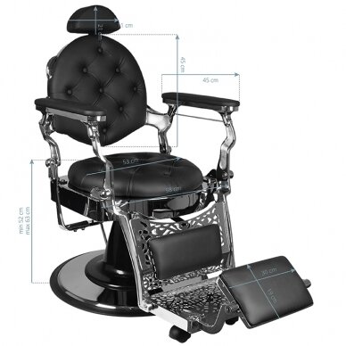 Parturituoli Barber Chair Gabbiano Silver Black 5