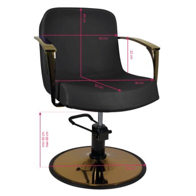 Kampaamotuoli GABBIANO PROFESSIONAL HAIRDRESSING CHAIR BOLONIA GOLD BLACK 4 Kampaamotuoli GABBIANO PROFESSIONAL HAIRDRESSING CHAIR BOLONIA GOLD BLACK 4