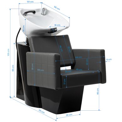 Hairdressing salon sink Gabbiano Ankara Black 15