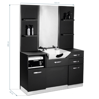 Konsola fryzjerska z umywalką Gabbiano B085W Black 1