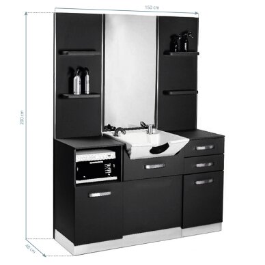 Konsola fryzjerska z umywalką Gabbiano B085W Black 1