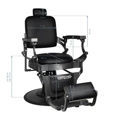 GABBIANO FOTEL BARBERSKI CORRADO HAMMER CZARNY 6