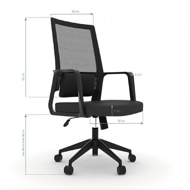 Kontoritool ratastel OFFICE CHAIR COMFORT BLACK 1