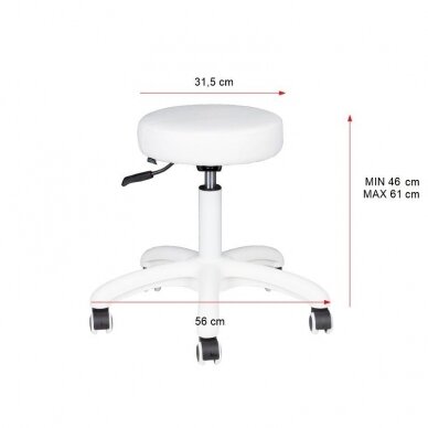 Kosmetikerin Hocker BEAUTY STOOL ELEGANT WHITE 3
