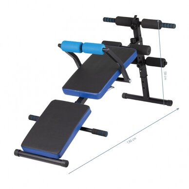 Daudzfunkcionāls vingrošanas sols EXERCISE BENCH BLACK BLUE 6