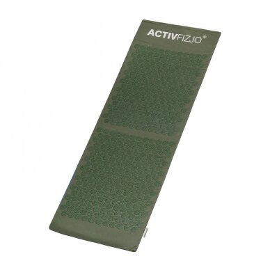 Akupresūros masažinis kilimėlis 130x43cm + Akupresūros masažinė pagalvė DARK GREEN 3