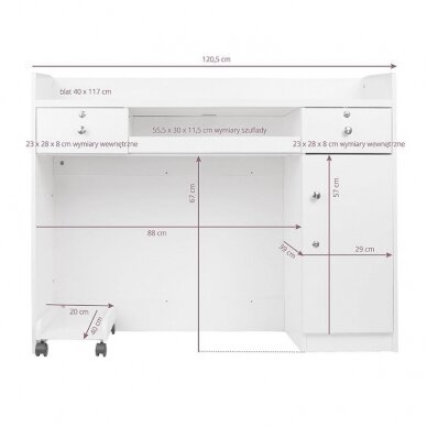 Vastuvõtulaud HAIR SYSTEM RECEPTION DESK CLASSIC WHITE 2