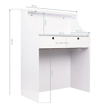 Vastuvõtulaud HAIR SYSTEM RECEPTION DESK PEARL WHITE 7