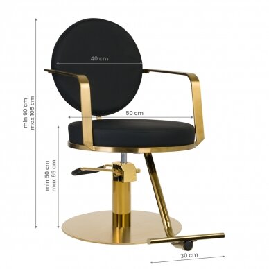 Парикмахерское кресло GABBIANO PROFESSIONAL HAIRDRESSING CHAIR ARRAS GOLD BLACK 5