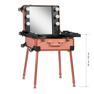 Make-up mirror - cosmetic suitcase Portable Gold 7