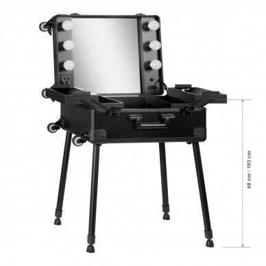 Grima spogulis - kosmētikas koferis Portable Black 7