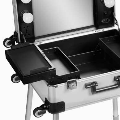 Зеркало для макияжа - косметический чемоданчик Portable Silver 4