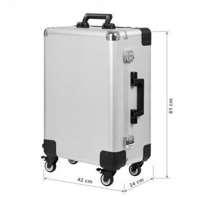 Makiažo veidrodis - kosmetikos priemonių lagaminas PORTABLE SILVER 6
