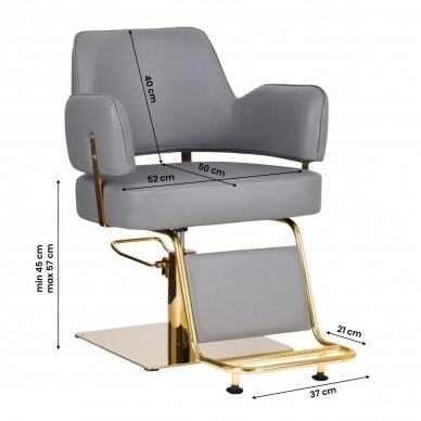 Hairdressing chair GABBIANO PROFESSIONAL HAIRDRESSING CHAIR LINZ GOLD GREY 5