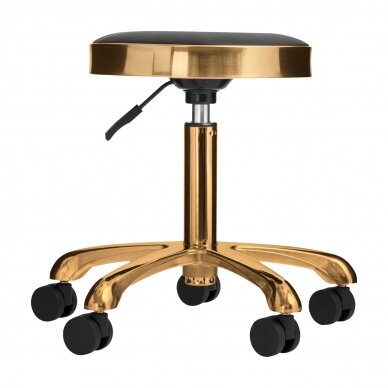 Kosmetoloogiline stool ROMAN BLACK ROUND GOLD