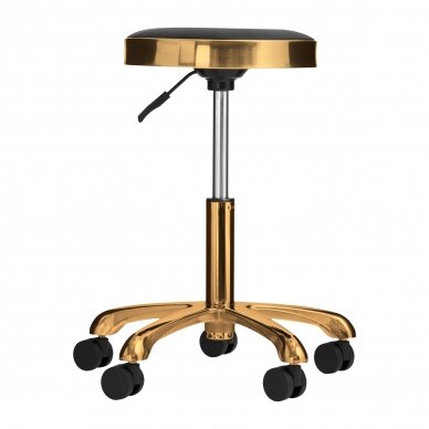 Kosmetoloogiline stool ROMAN BLACK ROUND GOLD 1