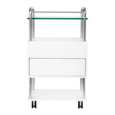 Kosmētikas ratiņi ar UV-C lampu 6052T, balti 3