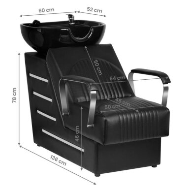 Friziera izlietne GABBIANO PROFESSIONAL HAIRWASHER OREAN BLACK 8 Friziera izlietne GABBIANO PROFESSIONAL HAIRWASHER OREAN BLACK 8