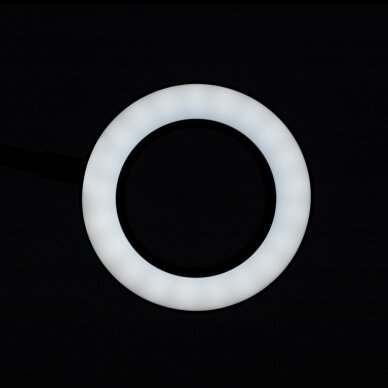Kosmetologinė LED lempa su lupa 5D SNAKE RING 5W BLACK 5