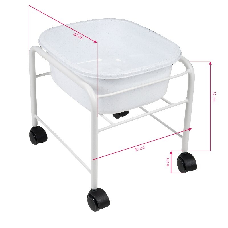 Pedicure tub with wheels Straight White 3 Pedicure tub with wheels Straight White 3