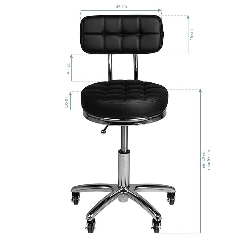Табурет косметолога STOOL BEAUTY BACKREST AM-877 BLACK 4 Табурет косметолога STOOL BEAUTY BACKREST AM-877 BLACK 4